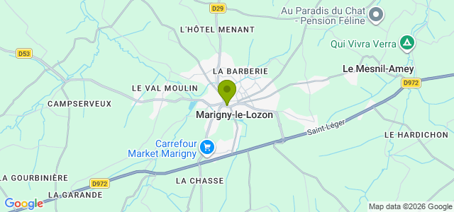 Carte de localisation de la randonnée Chemins creux, bocage et zones humides préservés par une ville nouvelle. au départ de Marigny