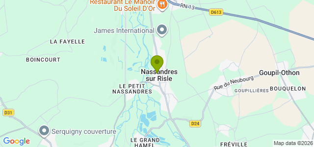 Carte de localisation de la randonnée Petite boucle dans les bois de Nassandres au-dessus de la vallée de la Risle au départ de Nassandres