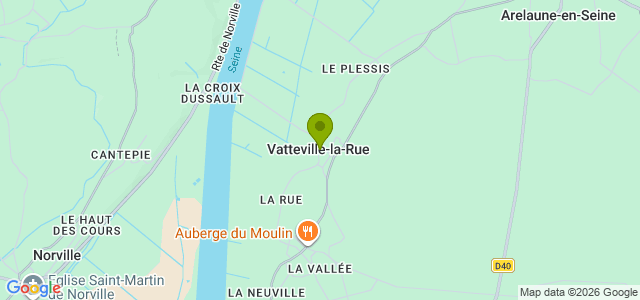 Carte de localisation de la randonnée Du bord de Seine à la forêt, du monastère de Belcinac à la forteresse féodale de Robert de Beaumont au départ de Vatteville-la-Rue