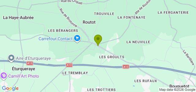 Carte de localisation de la randonnée Charmante randonnée dans le Roumois entre Routot et la forêt de Brotonne au départ de Routot