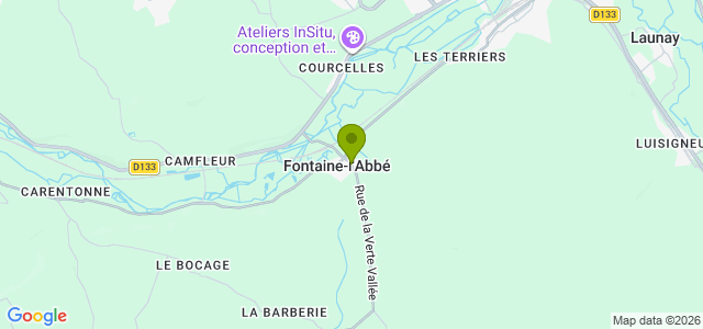Carte de localisation de la randonnée sur les coteaux de la Charentonne au départ de Fontaine l'Abbé
