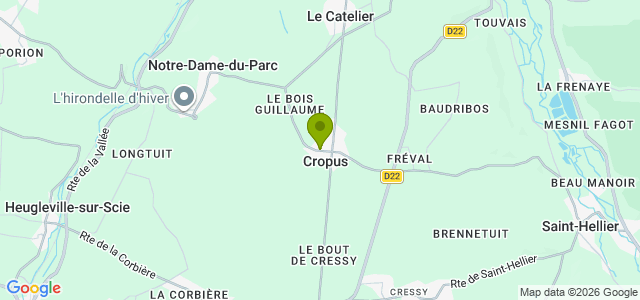 Carte de localisation de la randonnée Pays-de-Caux, entre Scie et Varenne au départ de Cropus