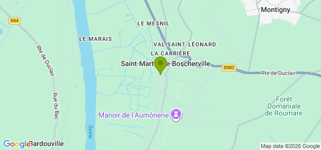 Carte de localisation de la randonnée Circuit du marais de Boscherville au départ de St-Martin-de-Boscherville