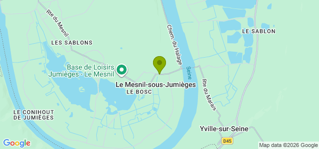 Carte de localisation de la randonnée Forêt de Jumièges, manoir d'Agnès Sorel, et bord de Seine au départ de Le Mesnil-sous-Jumièges
