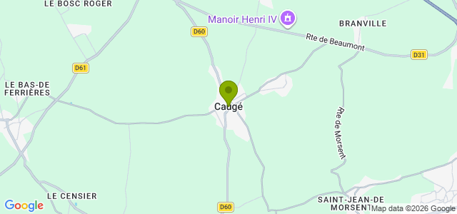 Carte de localisation de la randonnée Le Circuit des Mares au départ de Caugé