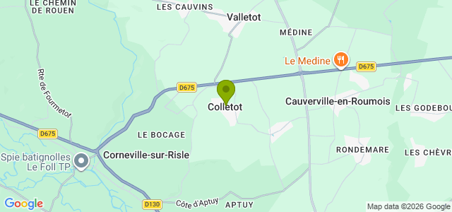 Carte de localisation de la randonnée Circuit du Chemin de la Vieille Vallée près de Pont Audemer au départ de Colletot