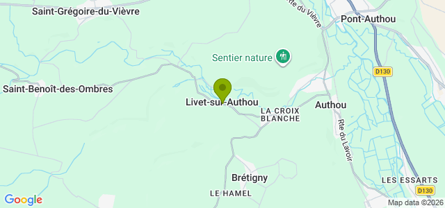 Carte de localisation de la randonnée Circuit des Moulins et des Lavoirs au départ de Livet-sur-Authou