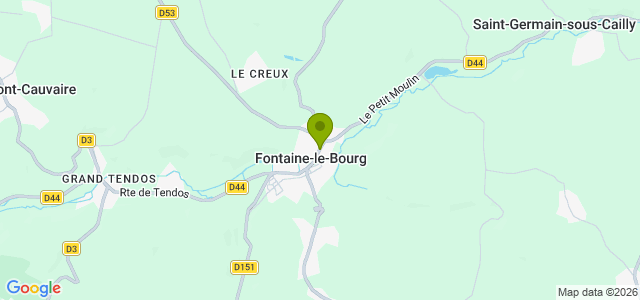 Carte de localisation de la randonnée Boucle entre Fontaine-le-Bourg et St-Georges-sur-Fontaine au départ de Fontaine-le-Bourg