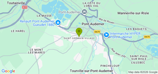 Carte de localisation de la randonnée Le Chemin du Gibet près de Pont-Audemer au départ de St-Germain-Village