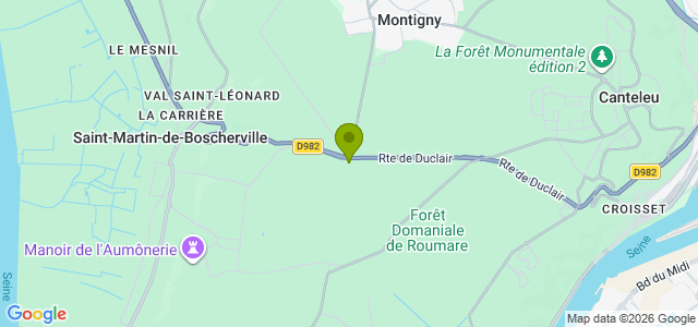 Carte de localisation de la randonnée Circuit du Génétey au départ de St-Martin-de-Boscherville
