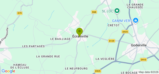 Carte de localisation de la randonnée Campagne vallonnée près de Goderville au départ de Ecrainville