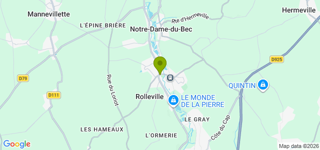 Carte de localisation de la randonnée Circuit du Moulin de la Lézarde au départ de Rolleville