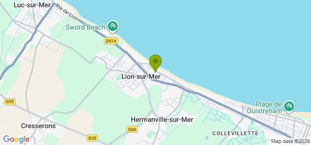 Carte de localisation de la randonnée Lion-sur-mer au départ de Lion-sur-mer