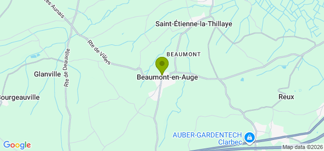 Carte de localisation de la randonnée Aux pieds d'un des plus beaux villages de Normandie au départ de Beaumont-en-Auge