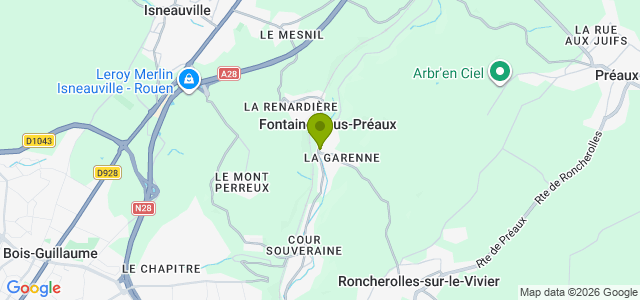 Carte de localisation de la randonnée Coteaux boisés du Robec au départ de Fontaine-sous-Préaux