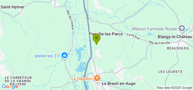 Carte de localisation de la randonnée Entre la Touques et le Chaussay au départ de Fierville-les-Parcs