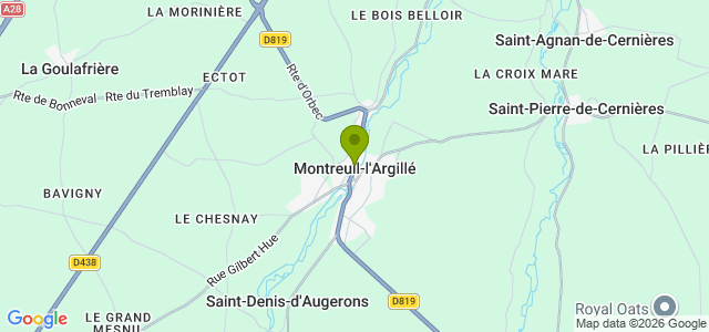 Carte de localisation de la randonnée Circuit de la Vallée du Guiel au départ de Montreuil-l'Argillé