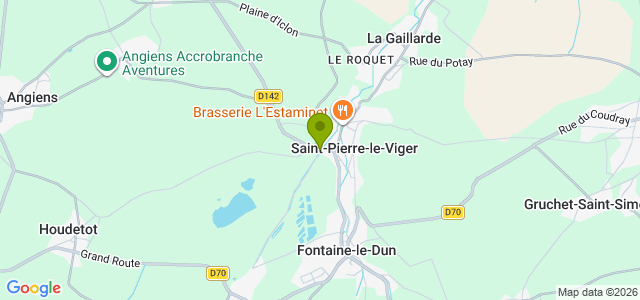Carte de localisation de la randonnée Circuit Terre de Lin au départ de St-Pierre-le-Viger