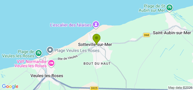 Carte de localisation de la randonnée De Sotteville-sur-Mer à Veules-les-Roses par la plage au départ de Sotteville-sur-Mer