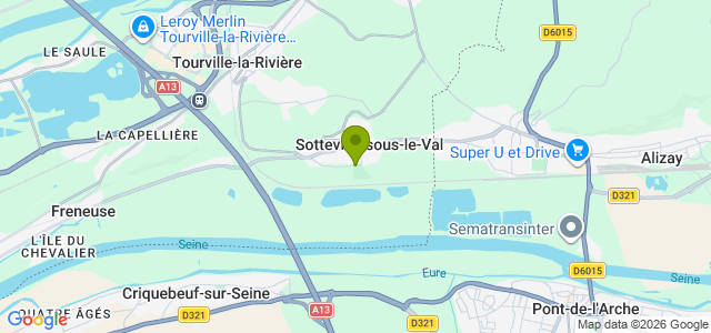 Carte de localisation de la randonnée Circuit du Val des Authieux au départ de Sotteville-sous-le-Val 2