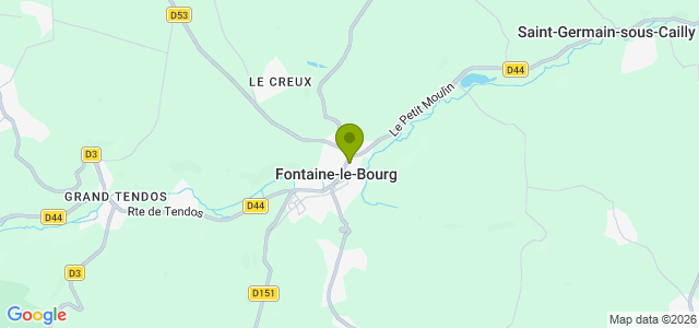 Carte de localisation de la randonnée Circuit des Maisonnettes au départ de Fontaine-le-Bourg 2