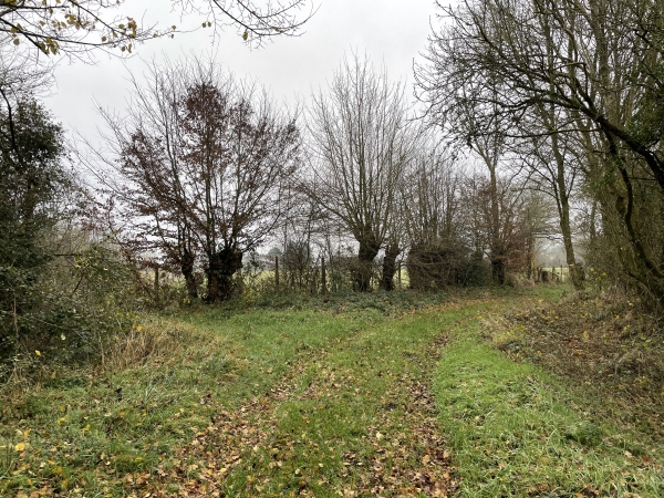 Nous quittons le GR26 en tournant ici à gauche, en direction de La Chapelle-Gauthier.