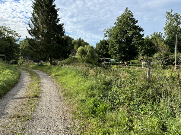A Auzouville-sur-Saâne, nous suivons l'ancien tracé de la D55 en direction de notre prochain chemin.