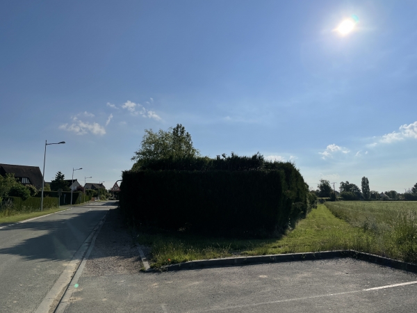 Nous quittons rapidement la rue de la gare pour suivre le chemin à droite, le long de la haie.