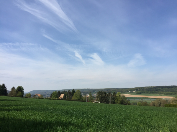 Nous avons traversé Ménesqueville pour rejoindre le Grand Thuit et son panorama sur la vallée de l'Andelle.