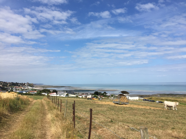 Dès notre sortie de la plage, les paysages deviennent champêtres.