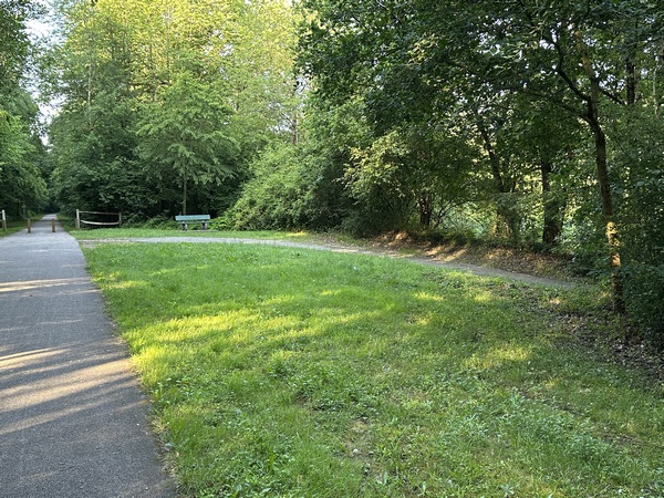 Près de la Grosse Forge, nous quittons la Voie Verte pour tourner ici à droite.