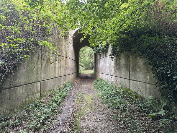 Nous passons sous la ligne ferroviaire Rouen - Caen.