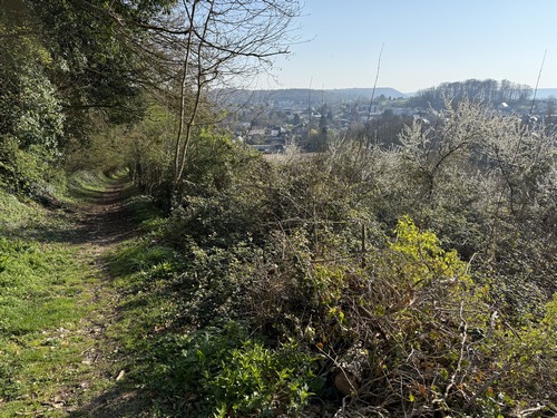 Regard arrière depuis le chemin du Bel-Air (ou chemin des Graviers selon les cartes).