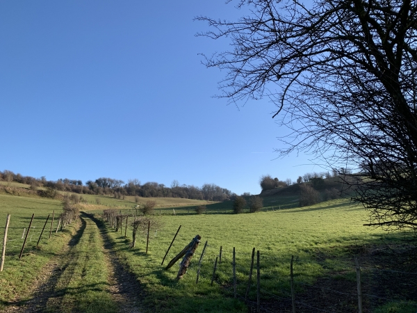 Côte de Capval, en direction de Bailly-en-Campagne.