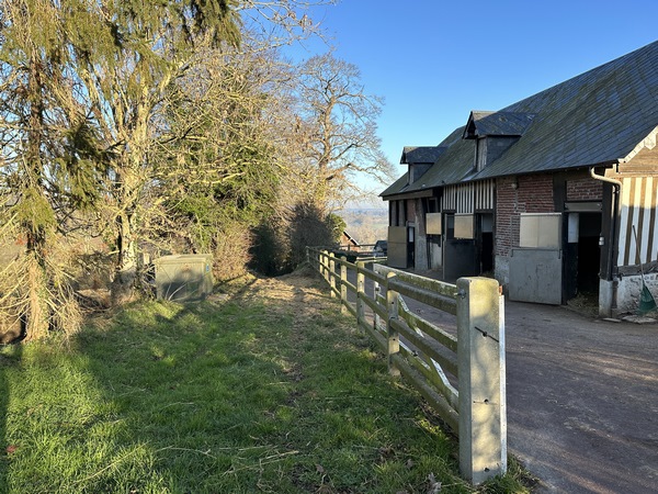 Nous arrivons sur le chemin de la Bruyère, qui descend en face de nous.