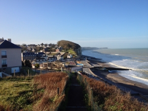 Vue de la randonnée Plage et campagne. au départ de Veules-les-Roses, 76