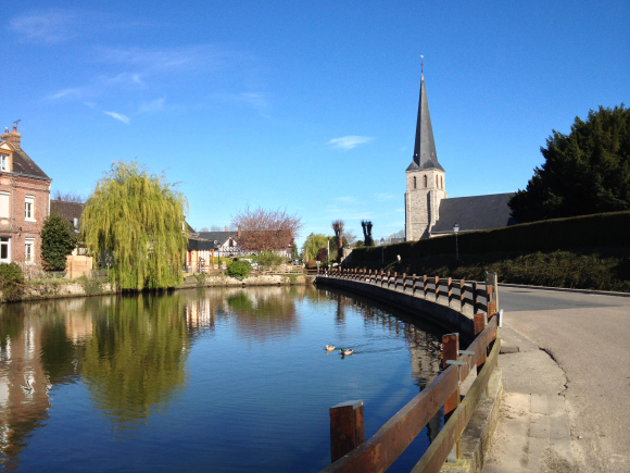 Vue de la randonnée La campagne de Veules. au départ de Gueutteville-les-Grès, 76