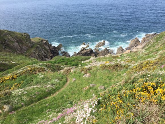 Vue de la randonnée Quel spectacle le long du sentier du littoral sur les falaises de gran au départ de Flamanville, 50