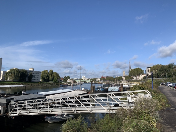 Vue de la randonnée Bords de Seine entre l'île Lacroix et le club nautique de Belbeuf au départ de Rouen-Belbeuf, 76
